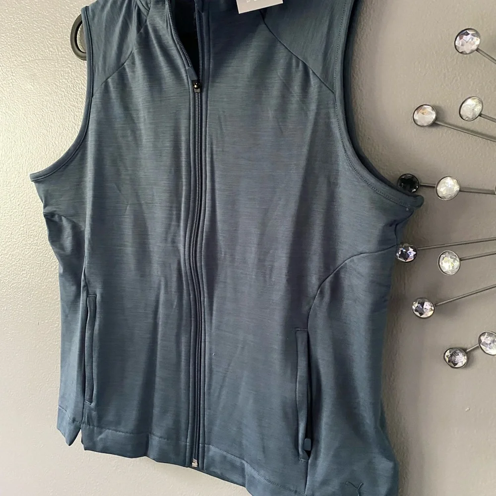 Puma Blue Sleeveless golf vest with Mandarin Collar BNWT large - Picture 7 of 12